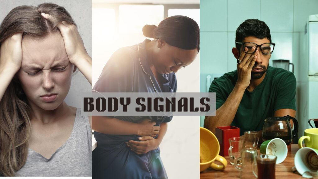 Chart of daily symptoms: stress, digestive discomfort, energy crashes, and mood swings Chart of daily symptoms: stress, digestive discomfort, energy crashes, and mood swings