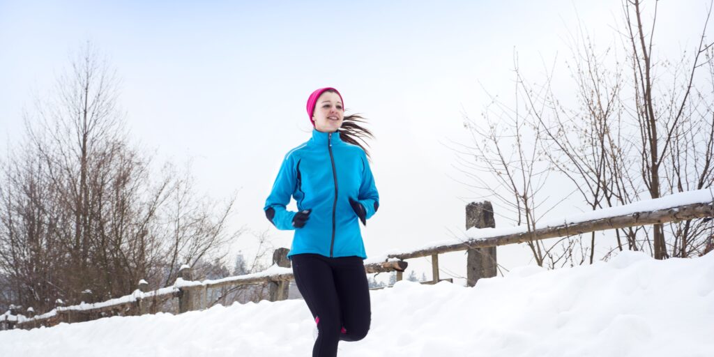 Healthy active person in winter demonstrating vitality and wellness through cold season