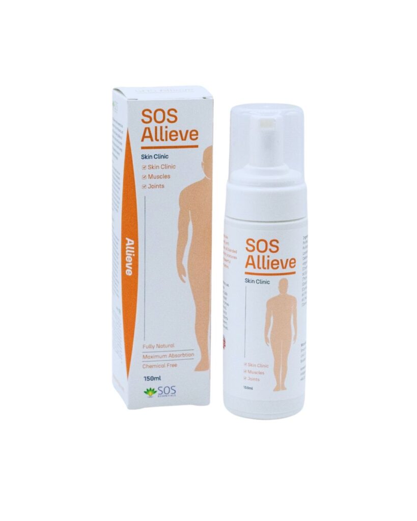 silent inflammation natural remedy topical — SOS Allieve 150ml botanical joint and skin inflammation relief by SOS Essentials