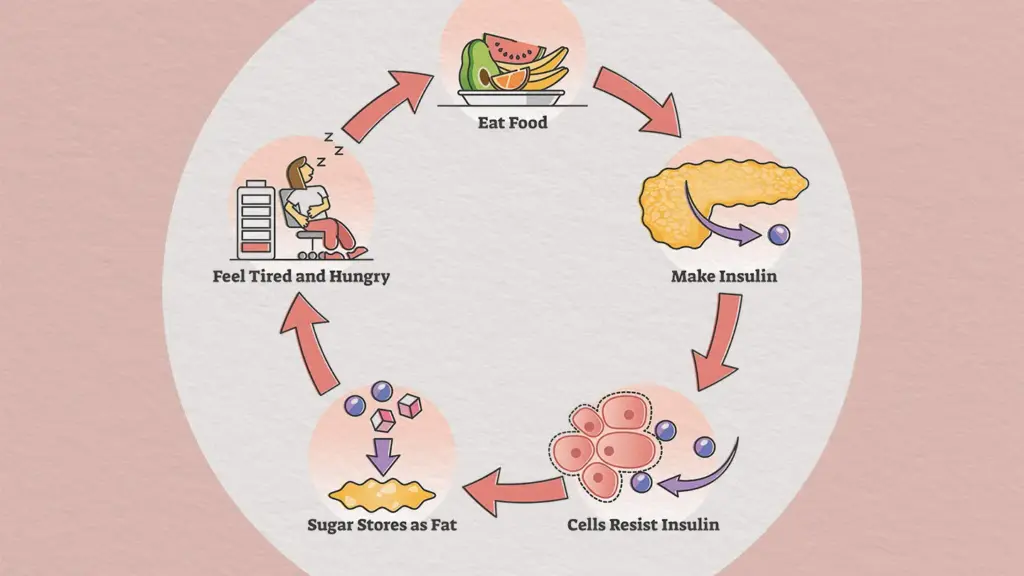 diagram of insulin secretion and blood sugar regulation
